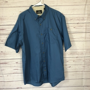 RedHead‎ Button Up Shirt Mens Blue Sz M Short Sleeve Chest Pocket Casual cotton